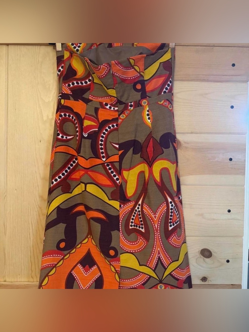 Merona Merona Strapless Dress with Orange, Brown & White Accents - Picture 2 of 3